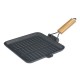 Grillpan gietijzer met opvouwbaar houten handvat, 24x24 cm | Grillpan gietijzer met opvouwbaar houten handvat, 24x24 cm | | |