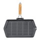 Grillpan gietijzer met opvouwbaar houten handvat, 35x21 cm | Gietijzeren pan Grillpan gietijzer met opvouwbaar houten handvat, 35x21 cm | Gietijzeren pan | |