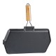 Grillpan gietijzer met opvouwbaar houten handvat, 35x21 cm | Gietijzeren pan Grillpan gietijzer met opvouwbaar houten handvat, 35x21 cm | Gietijzeren pan | |