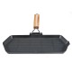 Grillpan gietijzer met opvouwbaar houten handvat, 35x21 cm | Gietijzeren pan Grillpan gietijzer met opvouwbaar houten handvat, 35x21 cm | Gietijzeren pan | |