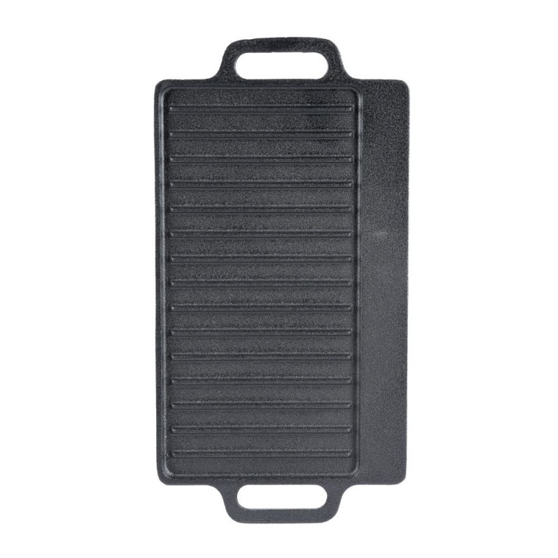 Dubbelzijdige gietijzeren grillplaat, 33x20 cm - Productenvergelijking