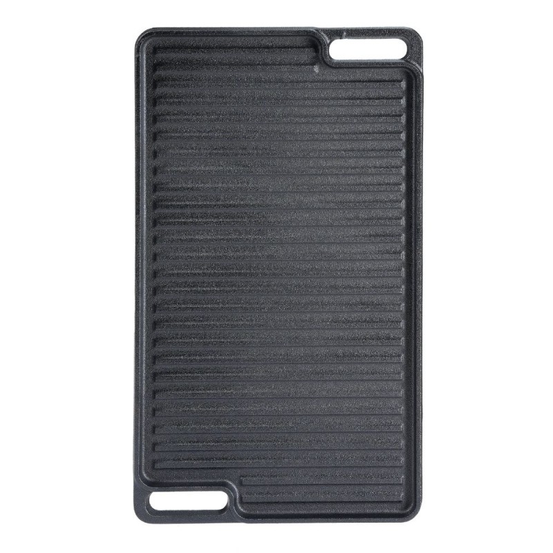 Dubbelzijdige gietijzeren grillplaat, 46x26 cm - Gietijzeren plaat
