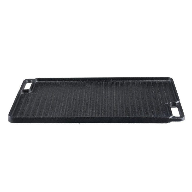 Dubbelzijdige gietijzeren grillplaat, 46x26 cm - Gietijzeren plaat