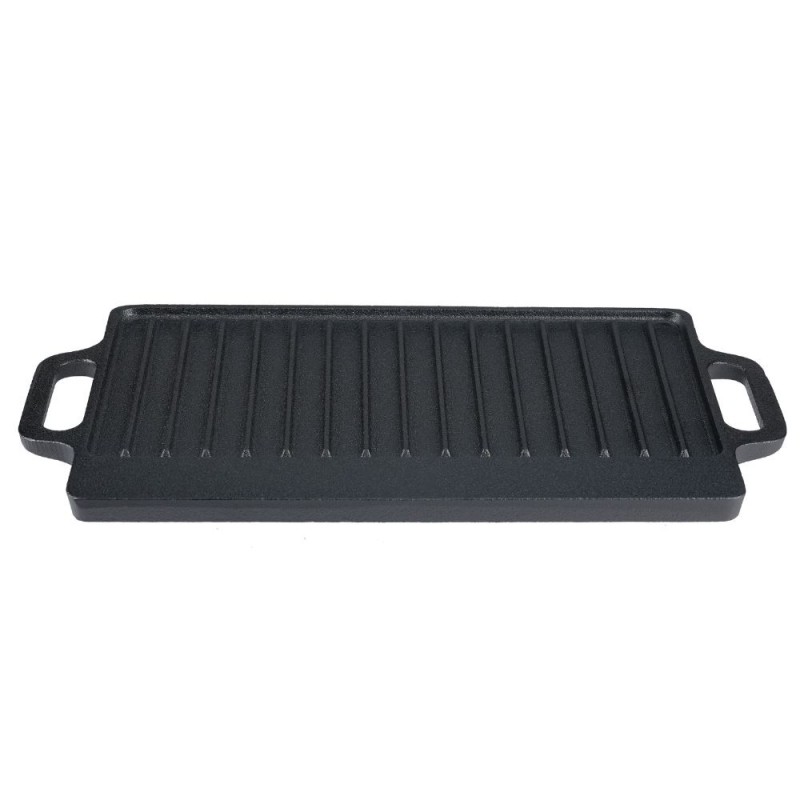 Dubbelzijdige gietijzeren grillplaat, 43x23 cm - Productenvergelijking